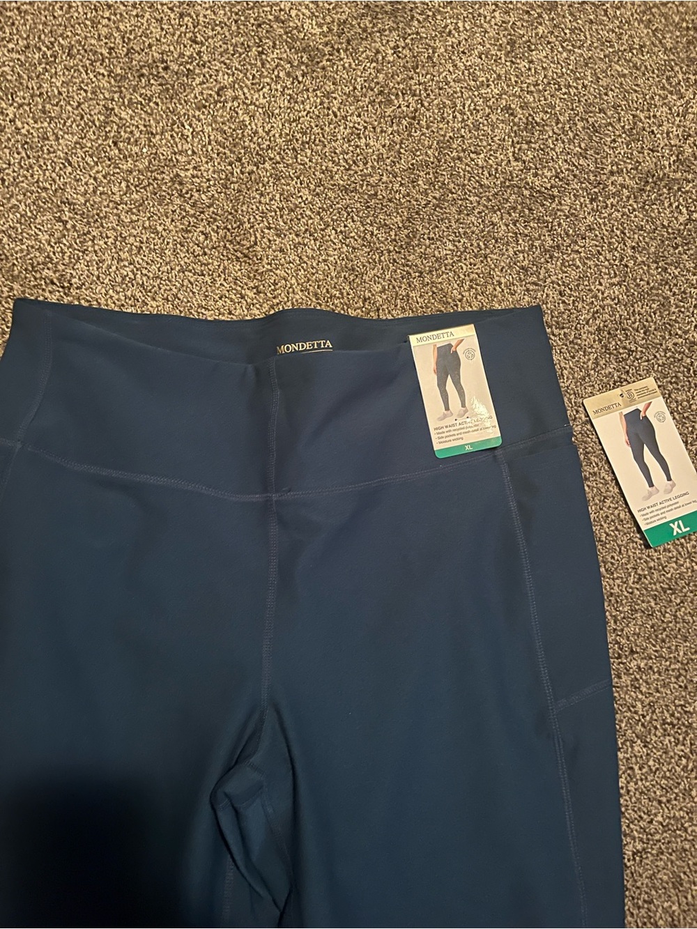 Mondetta Navy High-Rise Performance Leggings - Picture 2 of 2